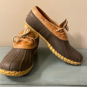 LL Bean original brown bean boot lows men’s size 7, women’s size estimate 8.5